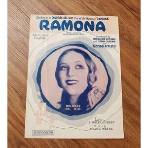 Ramona Dolores Del Rio Leo Feist Inc. 1927 w/ Italian Spanish Text Vintage